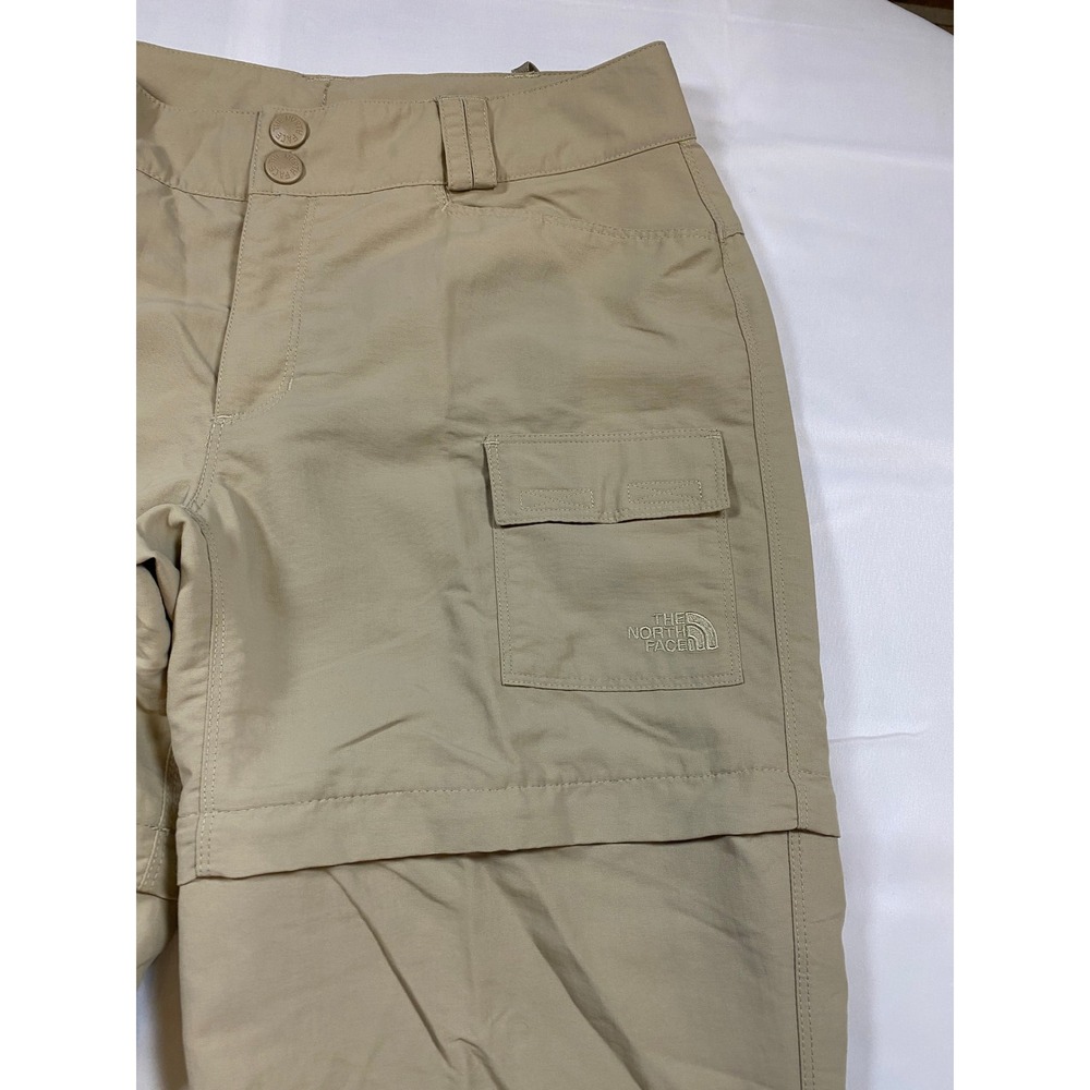 The‎ North Face Women's Khaki Zip Off Convertible Cargo Hiking Pants 10 Gorpcore - Picture 15 of 15